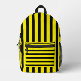 Klassisch hell Gelb und schwarz Streifen Bedruckter Rucksack