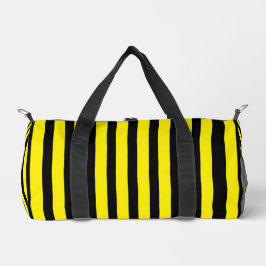 Klassisch hell Gelb und schwarz Streifen Duffle Bag