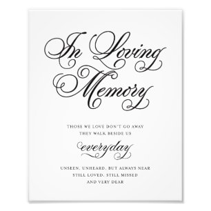 klassisch In Love Memory Sign Fotodruck