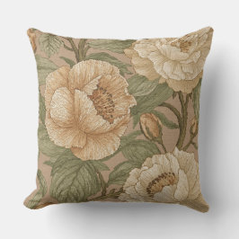 Klassisch, Liebliches Blumenmuster, Salbei-Gold-Bl Kissen