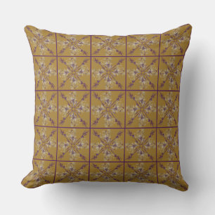 Klassisch Lila und Mustard Pattern Kissen