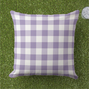 Klassisch Lila Weiß Gingham Karo Kariert Kissen