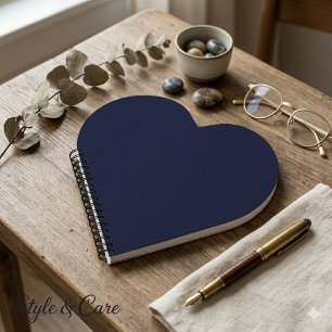 Klassisch marineblaue spiralgebundene Herzform Notizbuch