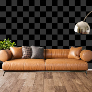Klassisch Modern Schwarz & Räuchrig Schwarz Karier Tapete