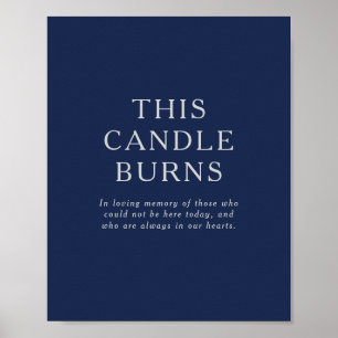 Klassisch Navy Blau Silber Diese Kerze Brennt Hoch Poster