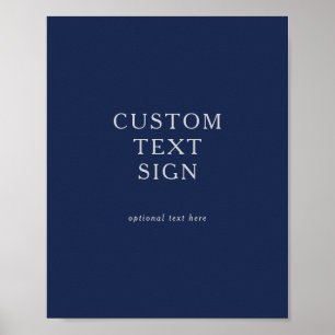 Klassisch Navy Blau   Silber Karten und Geschenke  Poster