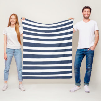 Klassisch Navy Blau Streifen | Zeitloses Nautical Fleecedecke