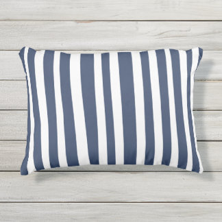 Klassisch Navy Blau Streifen | Zeitloses Nautical Kissen Für Draußen