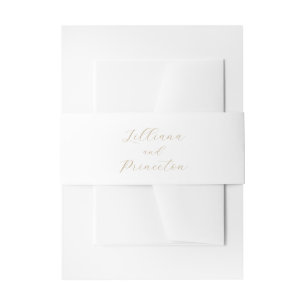 Klassisch neutrale elegante Hochzeit Einladungsbanderole