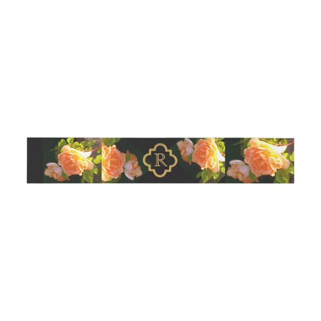 Klassisch orange pfirsichfarbene Rose Einladungsbanderole (Flach)