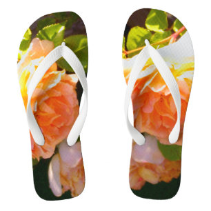 Klassisch orange pfirsichfarbene Rose Flip Flops