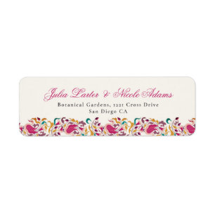 Klassisch Pink Grün Gelb Floral Schwan Vogel Hochz