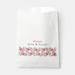 Klassisch Pink Grün Gelb Floral Schwan Vogel Hochz Geschenktütchen