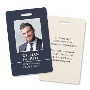 Klassisch Professionell ID Blau-Schwarz Elfenbein Ausweis
