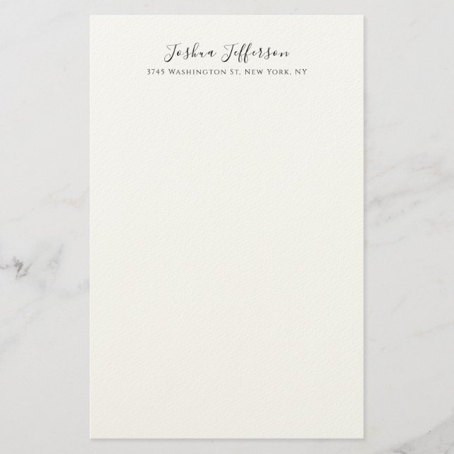 Klassisch Professionell Kreativ Schwarz Weiß Briefpapier (Vorderseite)