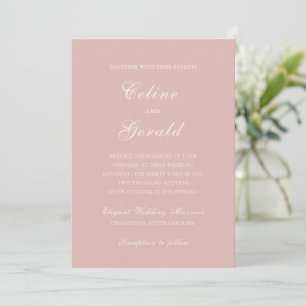 Klassisch rosa Elegante Hochzeit Einladung
