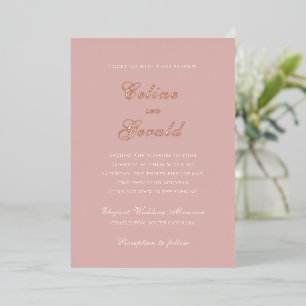 Klassisch rosa Elegante Hochzeit Folieneinladung