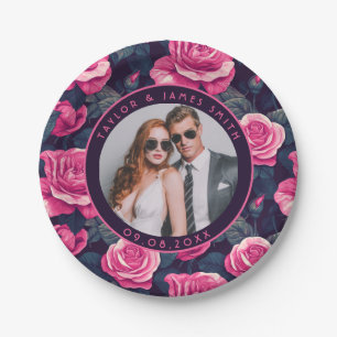 Klassisch rosa Rosenabfall Teller für Hochzeiten