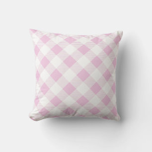 Klassisch rosa, weiße Diagonalstreifen Kissen