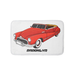 Klassisch rot 1948 Auto Badematte