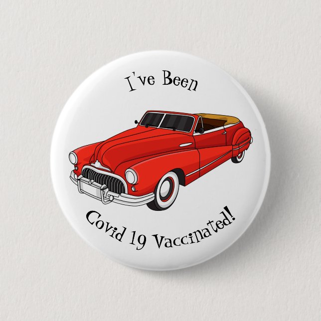 Klassisch rot 1948 Auto Button (Vorderseite)