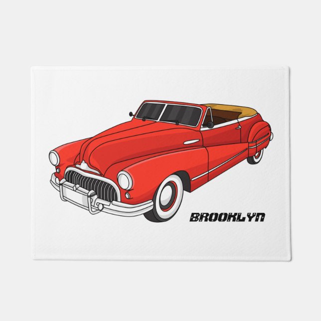 Klassisch rot 1948 Auto Fußmatte (Vorderseite)