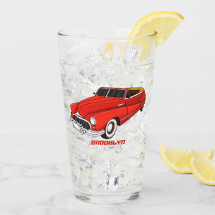 Klassisch rot 1948 Auto Glas
