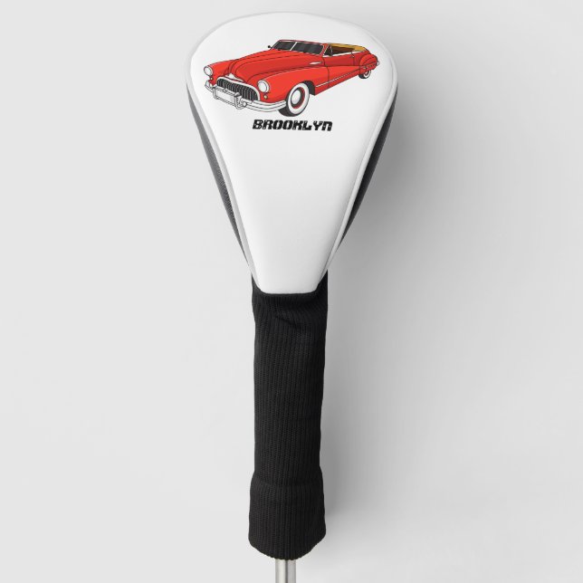 Klassisch rot 1948 Auto Golf Headcover (Vorderseite)
