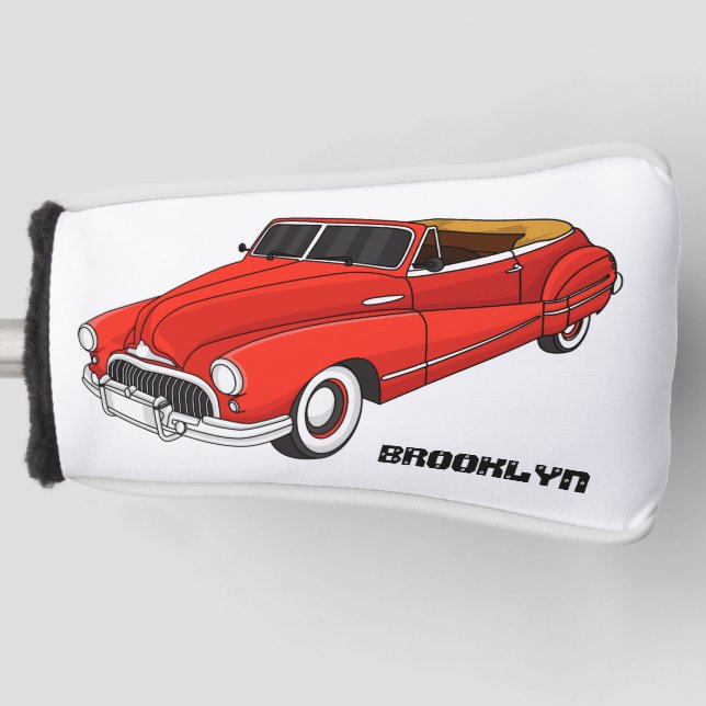 Klassisch rot 1948 Auto Golf Headcover (Vorderseite)