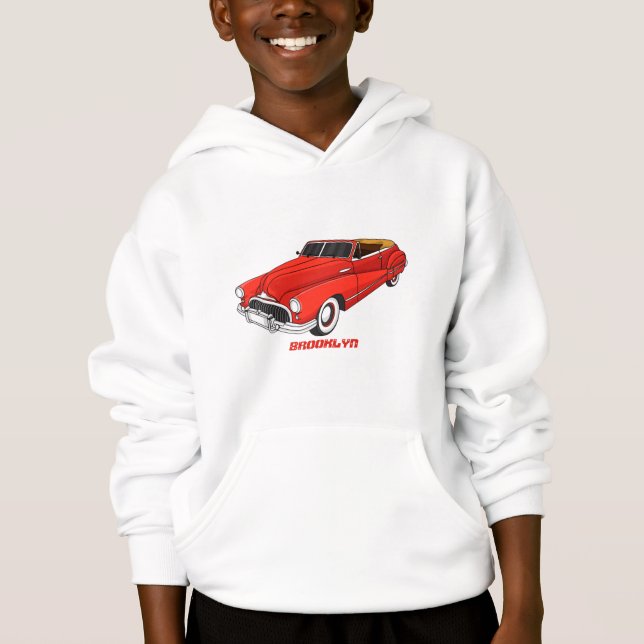 Klassisch rot 1948 Auto Hoodie (Vorderseite)