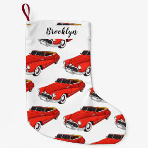 Klassisch rot 1948 Auto Kleiner Weihnachtsstrumpf