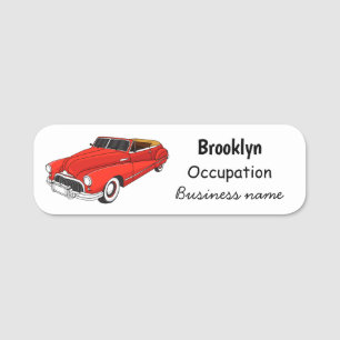 Klassisch rot 1948 Auto Namensschild