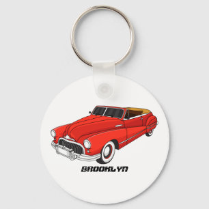Klassisch rot 1948 Auto Schlüsselanhänger