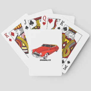 Klassisch rot 1948 Auto Spielkarten