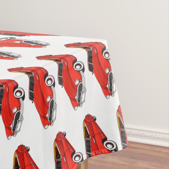 Klassisch rot 1948 Auto Tischdecke (Beispiel)