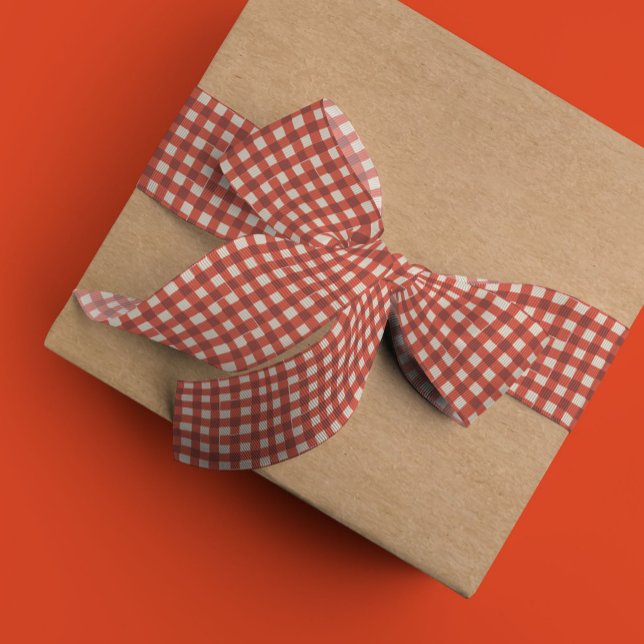 Klassisch rot kariert ripsband (Red and cream checkered ribbon.)