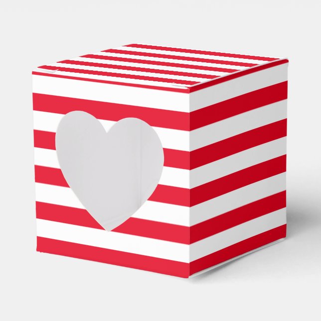 Klassisch rot und weiß gestreift geschenkschachtel (Vorderseite)