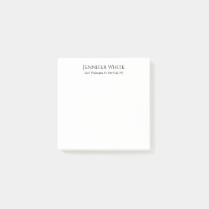Klassisch Schlichte Elegante Schwarz-Weiß-Minimali Post-it Klebezettel