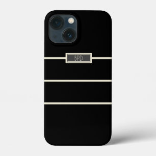 Klassisch stilvolles monogrammiertes Schwarz Case-Mate iPhone Hülle
