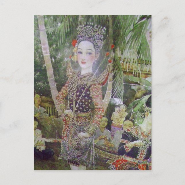 klassisch thailändisches Porträt auf Postkarte (Vorderseite)