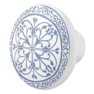 Klassisch traditionell Abstraktes Blau und Weiß Keramikknauf