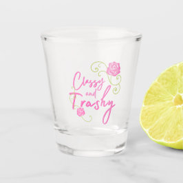 Klassisch und abscheulich rosa Rose Schnapsglas