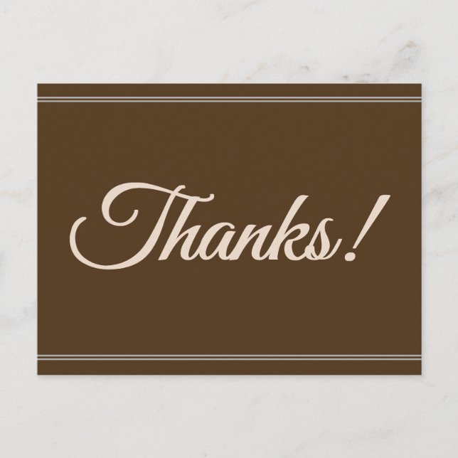 Klassisch und ausgeklügelt "Danke!" Postkarte (Vorderseite)