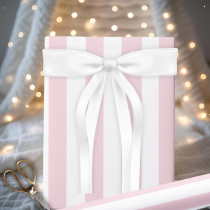 Klassisch und stilvoll babyrosa und weiß gestreift geschenkpapier