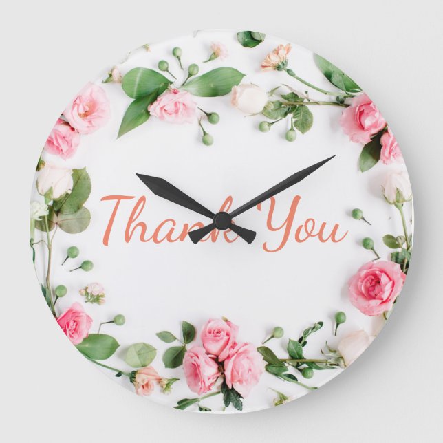 Klassisch und trendy floral Danke an die Uhr (Vorderseite)