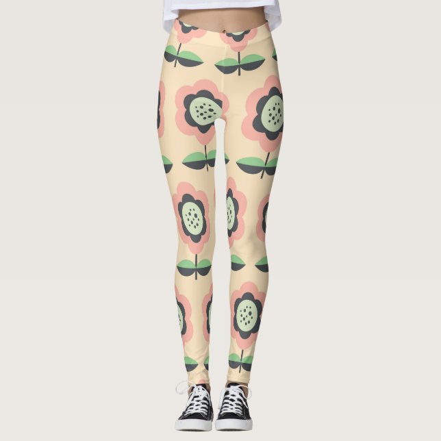 Klassisch Vintag: florloses Design Leggings (Vorderseite)