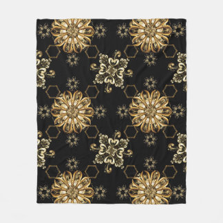 Klassisch Vintag: Golden Oriental Seamless. Fleecedecke