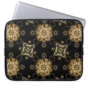 Klassisch Vintag: Golden Oriental Seamless. Laptopschutzhülle