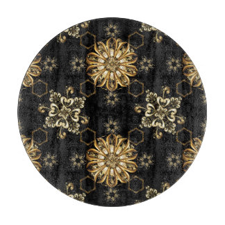 Klassisch Vintag: Golden Oriental Seamless. Schneidebrett