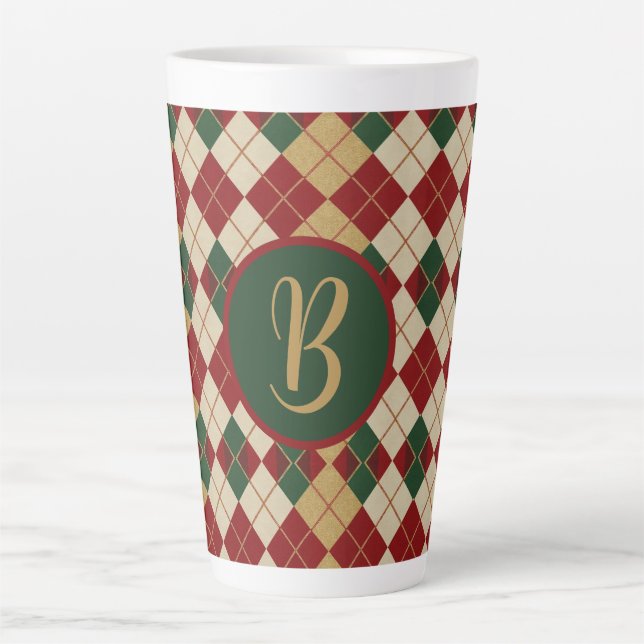 Klassisch, Weihnachten/Winter Argyle-Muster Milchtasse (Vorderseite)